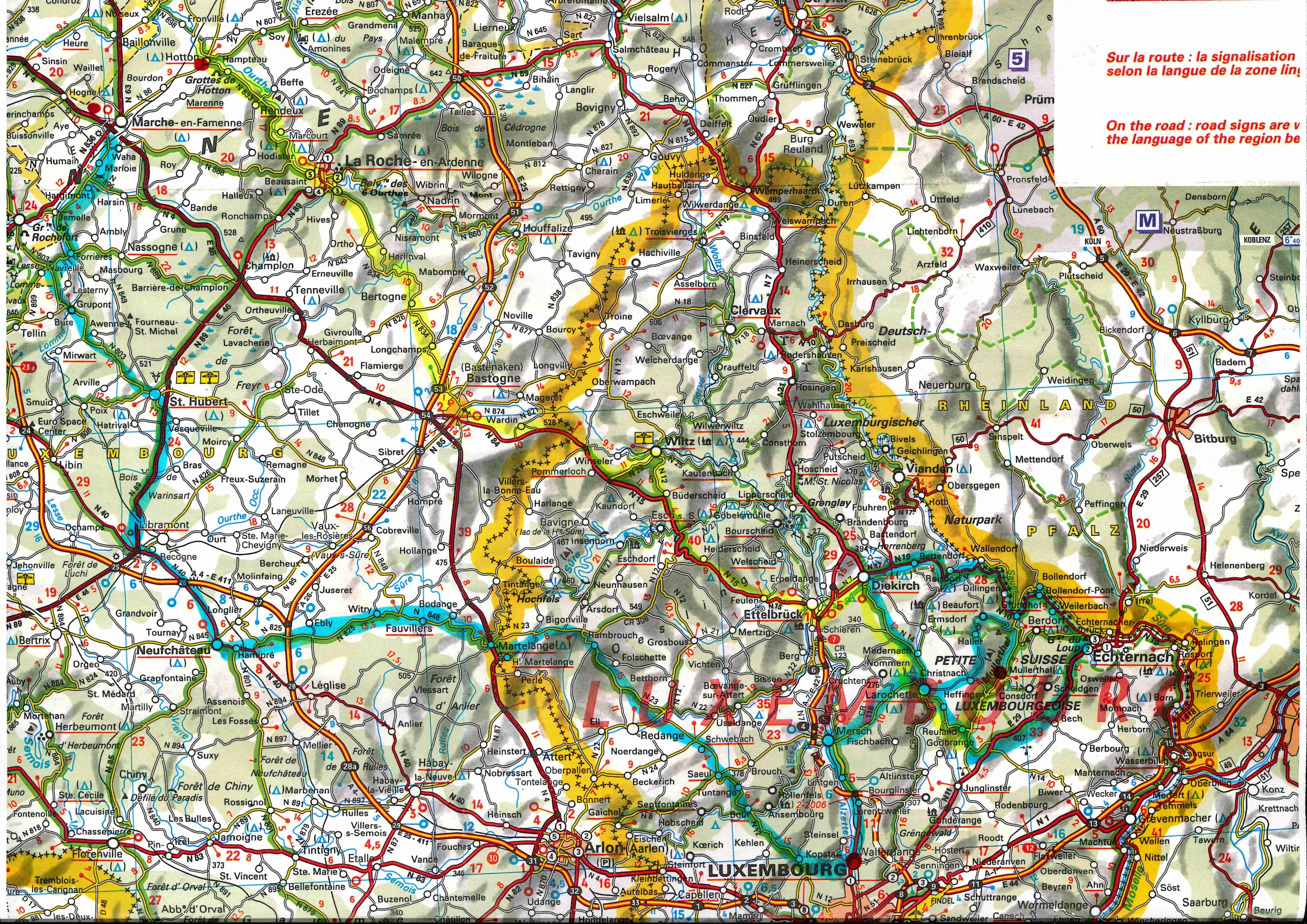 Plan du parcours au Luxembourg